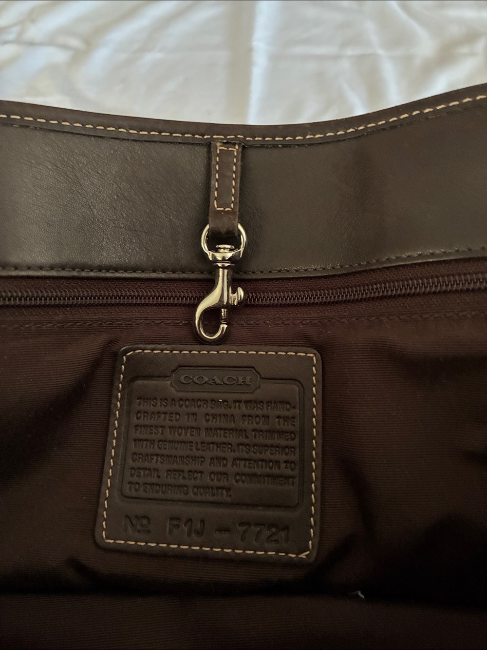 Coach Red Canvas Signature Tote with Brown Leather Trim - Picture 4 of 6